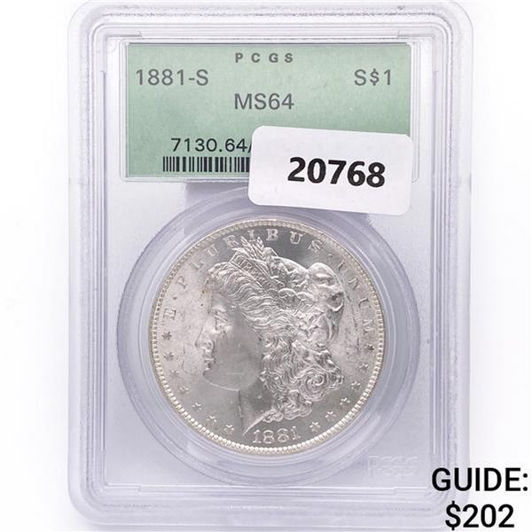 1881-S Morgan Silver Dollar PCGS MS64