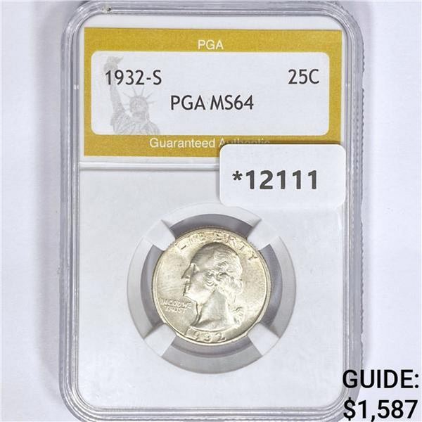 1932-S Washington Silver Quarter PGA MS64