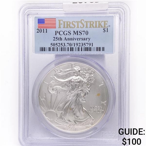 2011 American Silver Eagle PCGS MS70 25th Anniv.