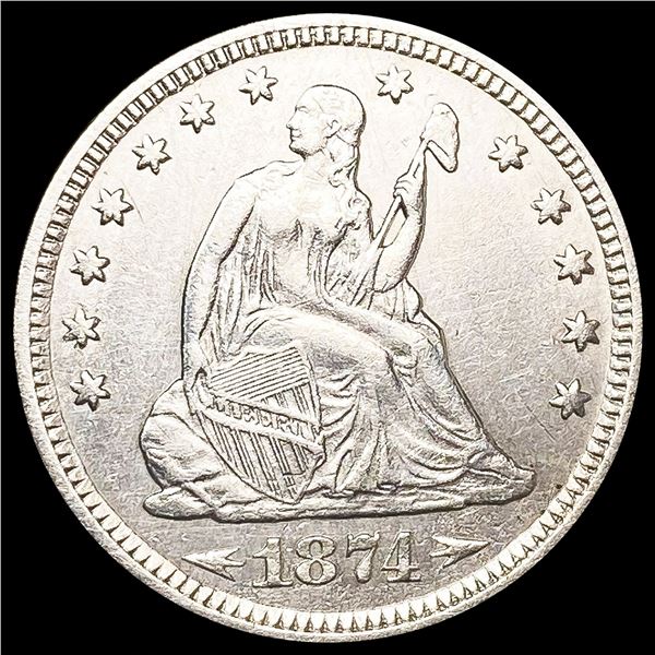 1874 Arws Seated Liberty Quarter UNCIRCULATED