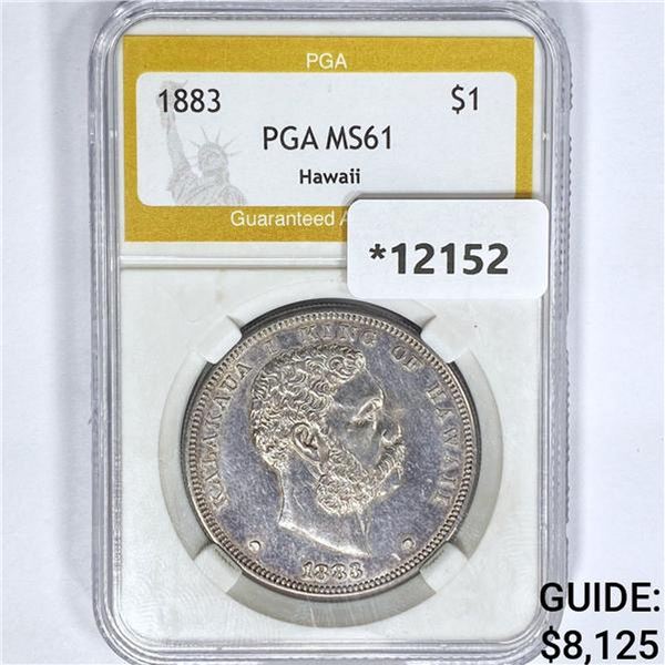 1883 Kingdom of Hawaii Dollar PGA MS61