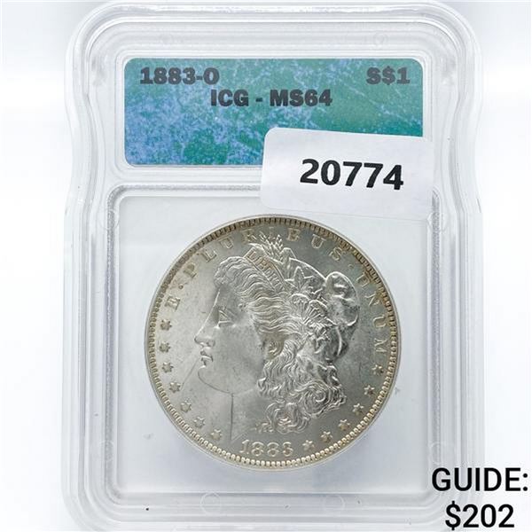 1883-O Morgan Silver Dollar ICG MS64