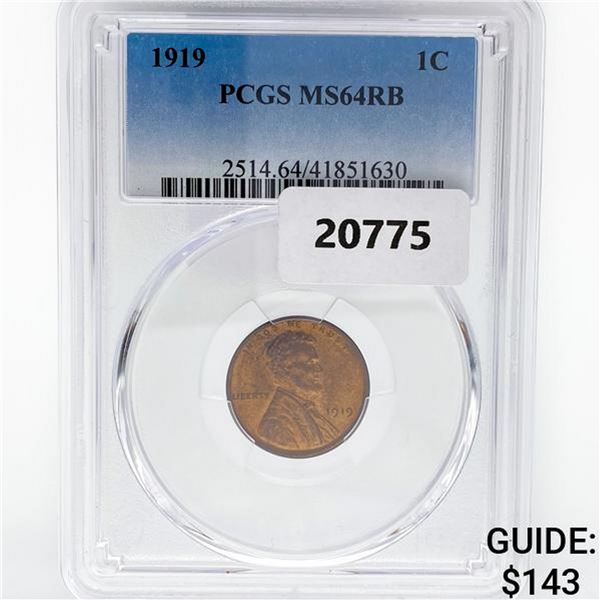 1919 Wheat Cent PCGS MS64 RB