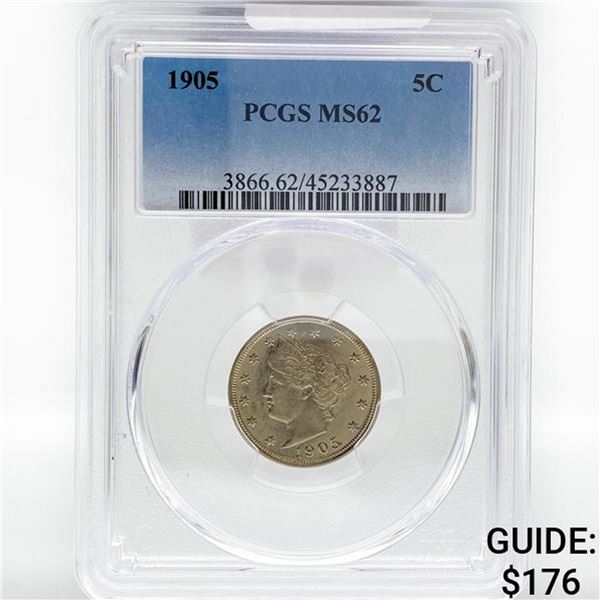 1905 Liberty Victory Nickel PCGS MS62