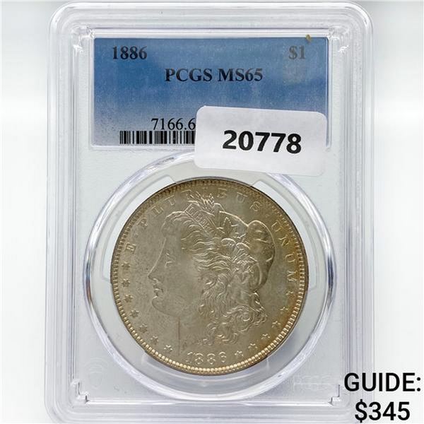 1886 Morgan Silver Dollar PCGS MS65