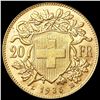 Image 2 : 1935 Swiss .1867oz Gold 20 Francs CHOICE BU