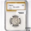 1900-O Barber Quarter PGA AU53