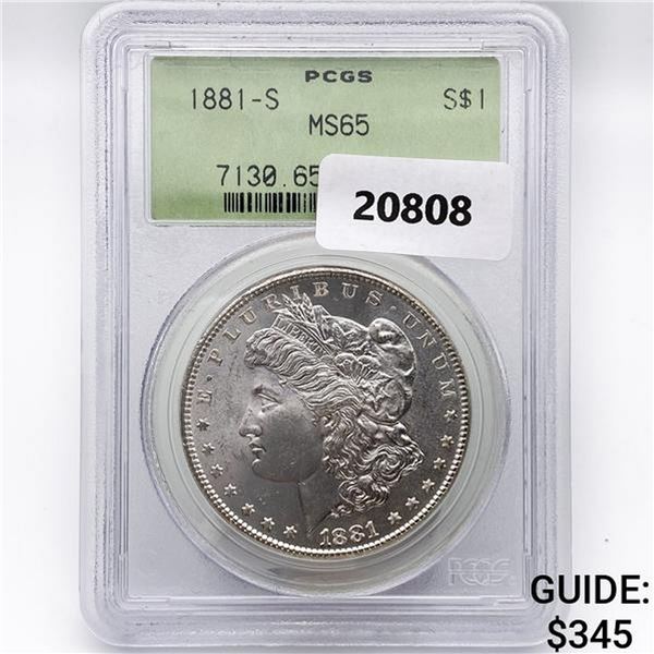 1881-S Morgan Silver Dollar PCGS MS65