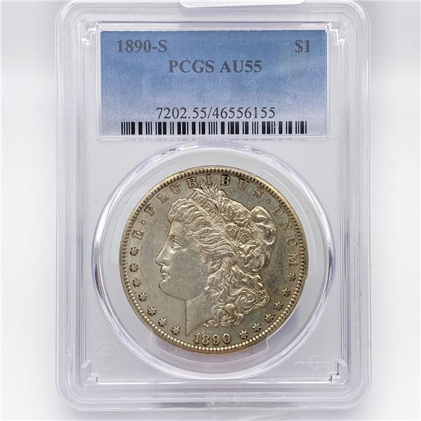 1890-S Morgan Silver Dollar PCGS AU55