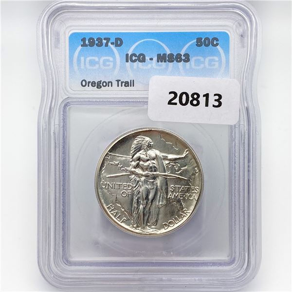 1937-D Oregon Trail Half Dollar ICG MS63