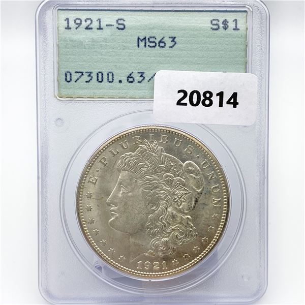 1921-S Morgan Silver Dollar PCGS MS63