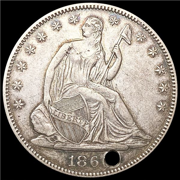 1860 Seated Liberty Half Dollar NEARLY