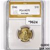1990 $10 Gold Eagle 1/4oz PGA MS70