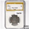 1793 Flowing Hair Large Cent PGA VG8 Detail