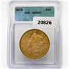 1875 $20 Gold Double Eagle ICG MS62