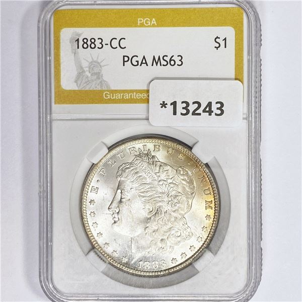 1883-CC Morgan Silver Dollar PGA MS63