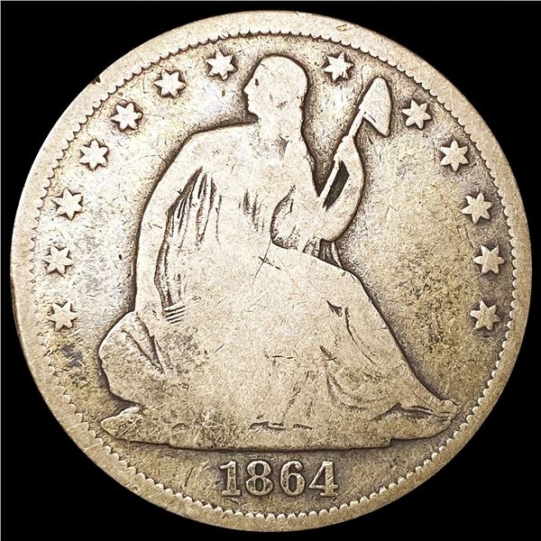 1864-S Seated Liberty Half Dollar NICELY