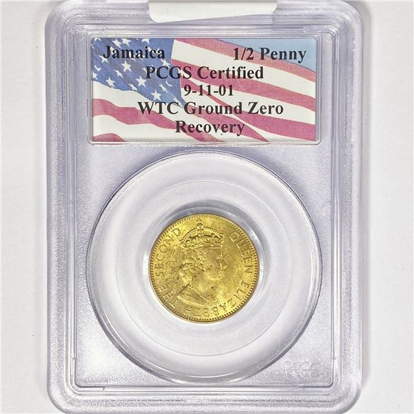 1964 Jamaica Half Penny PCGS WTC Recovery