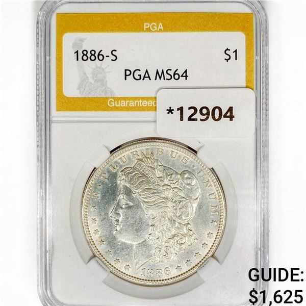 1886-S Morgan Silver Dollar PGA MS64