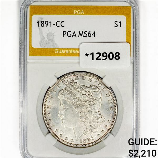 1891-CC Morgan Silver Dollar PGA MS64