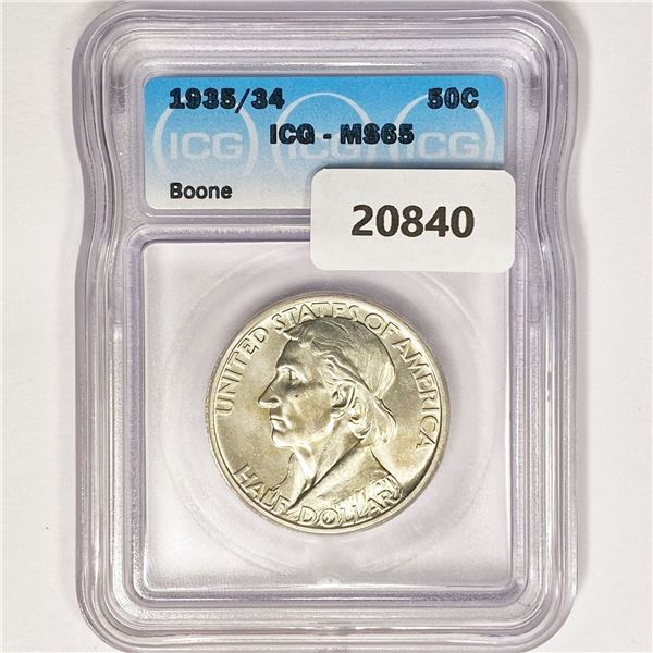 1935/34 Boone Half Dollar ICG MS65