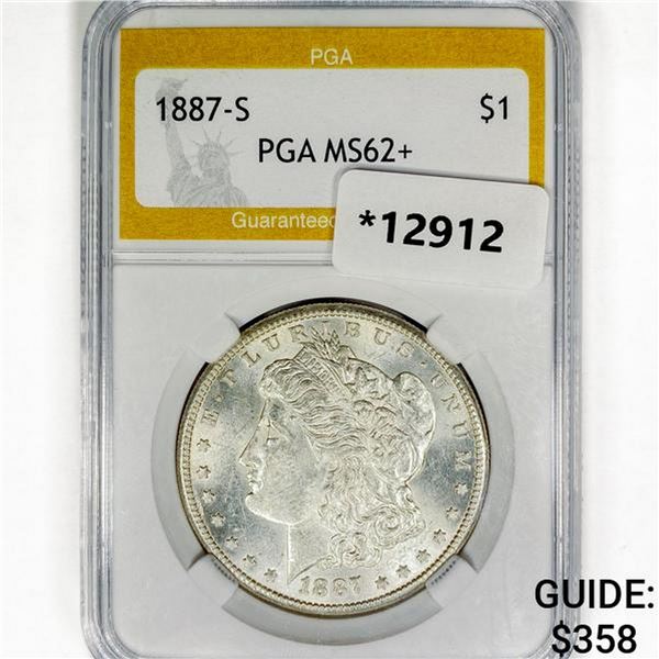 1887-S Morgan Silver Dollar PGA MS62+