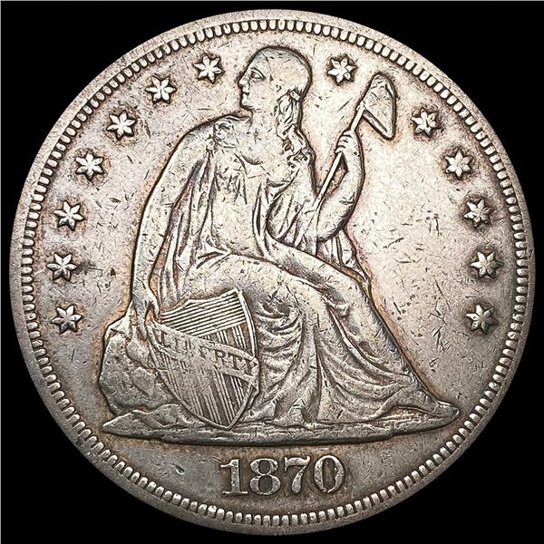 1870 Seated Liberty Dollar LIGHTLY CIRCULATED