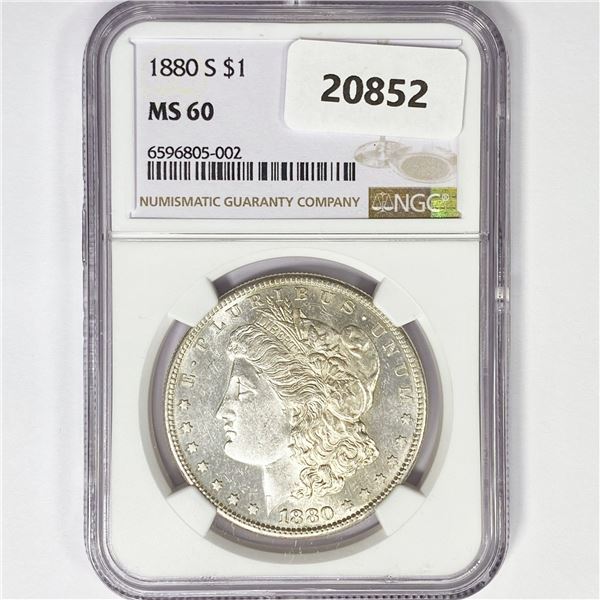 1880-S Morgan Silver Dollar NGC MS60