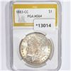 Image 1 : 1883-CC Morgan Silver Dollar PGA MS64