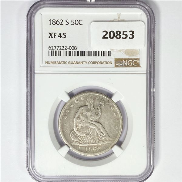 1862-S Seated Liberty Half Dollar NGC XF45