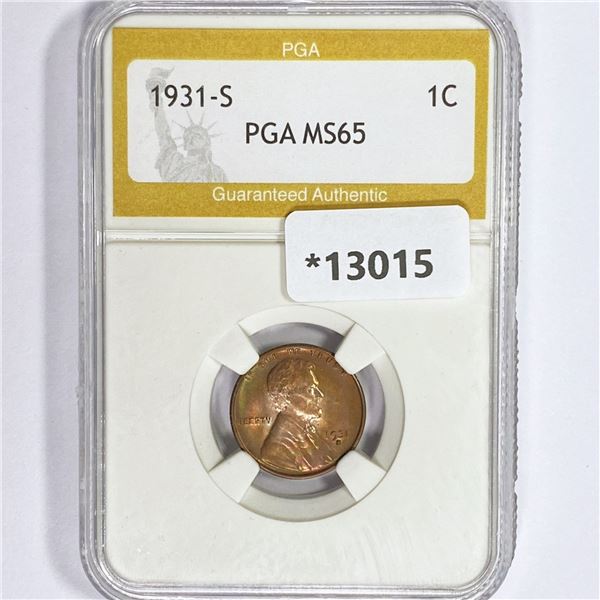 1931-S Wheat Cent PGA MS65