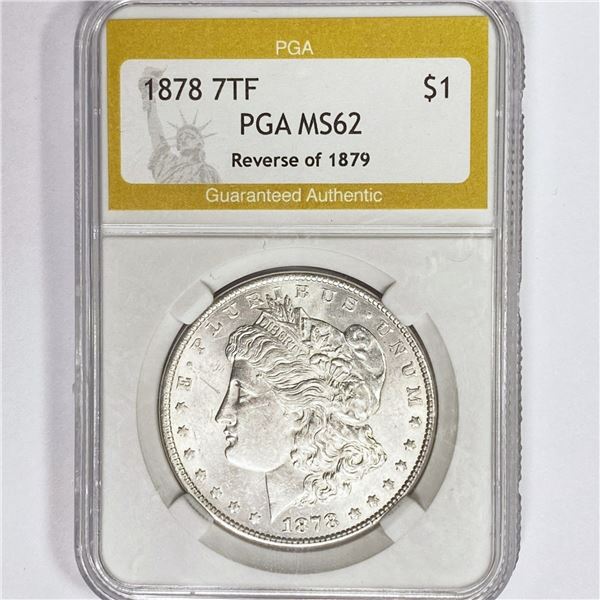 1878 Rev 79 Morgan Silver Dollar PGA MS62