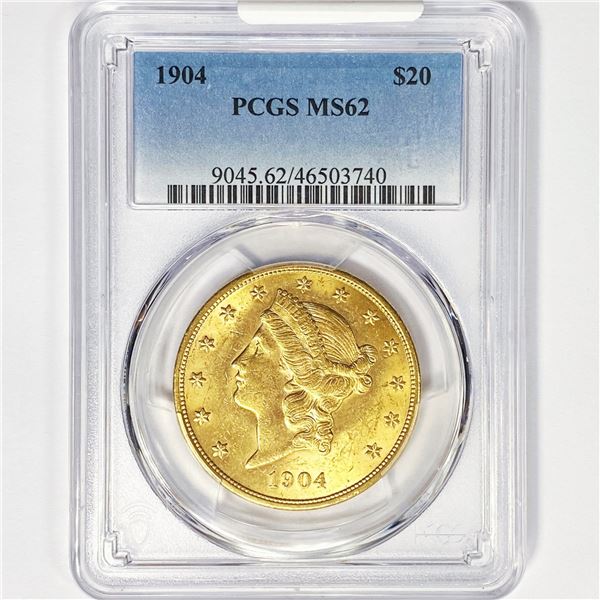 1904 $20 Gold Double Eagle PCGS MS62