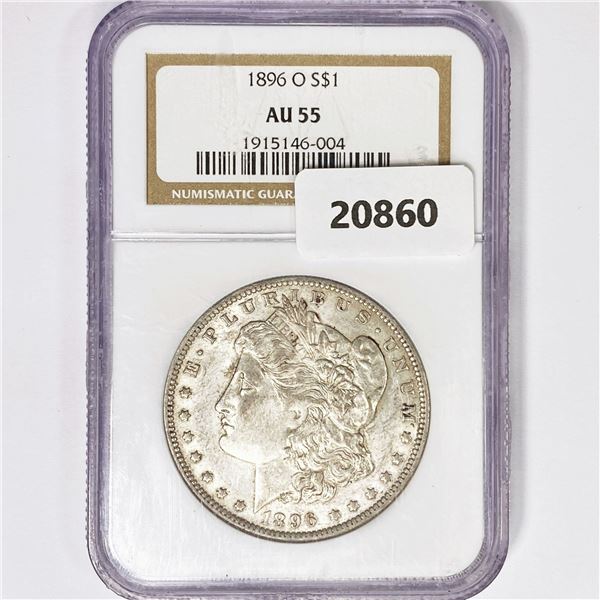 1896-O Morgan Silver Dollar NGC AU55