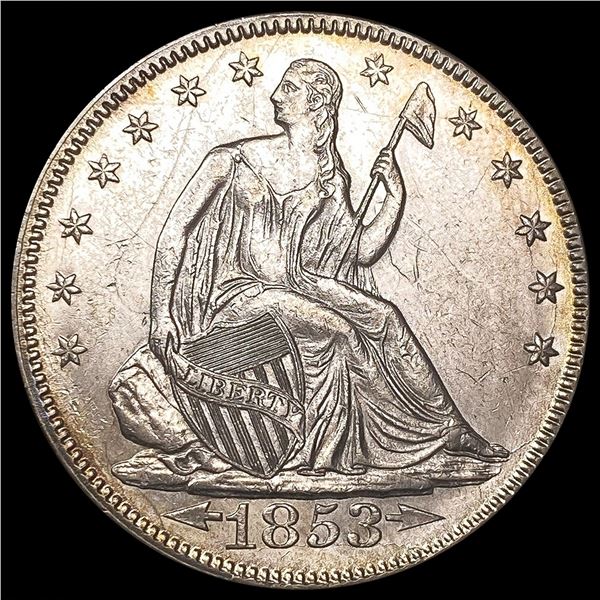 1853 Arws & Rays Seated Liberty Half Dollar