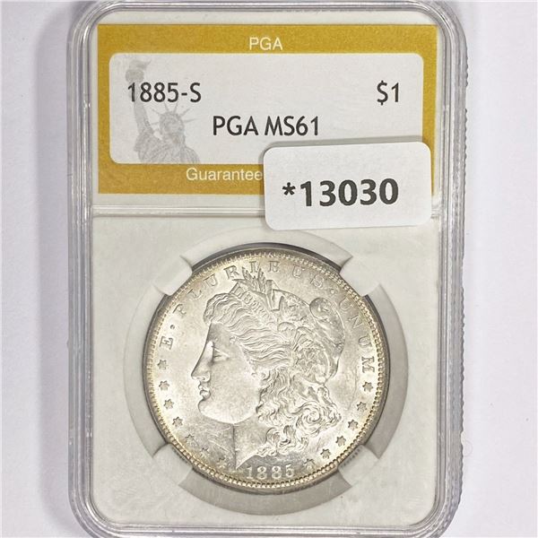 1885-S Morgan Silver Dollar PGA MS61