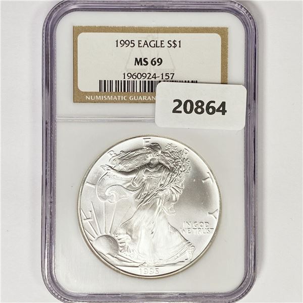 1995 American Silver Eagle NGC MS69