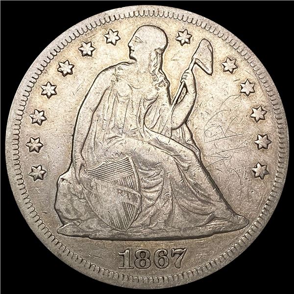 1867 Seated Liberty Dollar LIGHTLY CIRCULATED