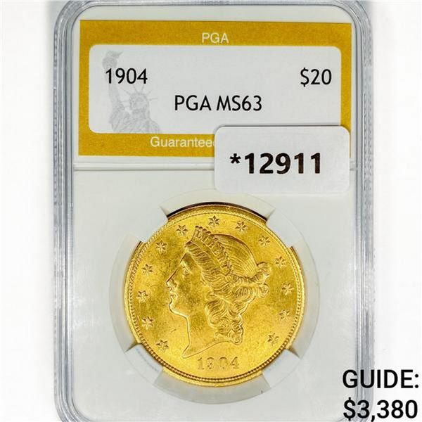 1904 $20 Gold Double Eagle PGA MS63