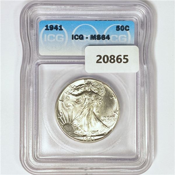 1941 Walking Liberty Half Dollar ICG MS64