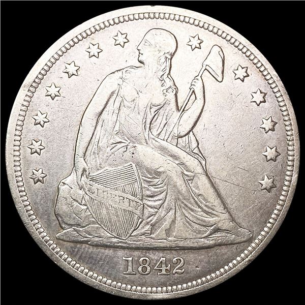 1842 Seated Liberty Dollar LIGHTLY CIRCULATED