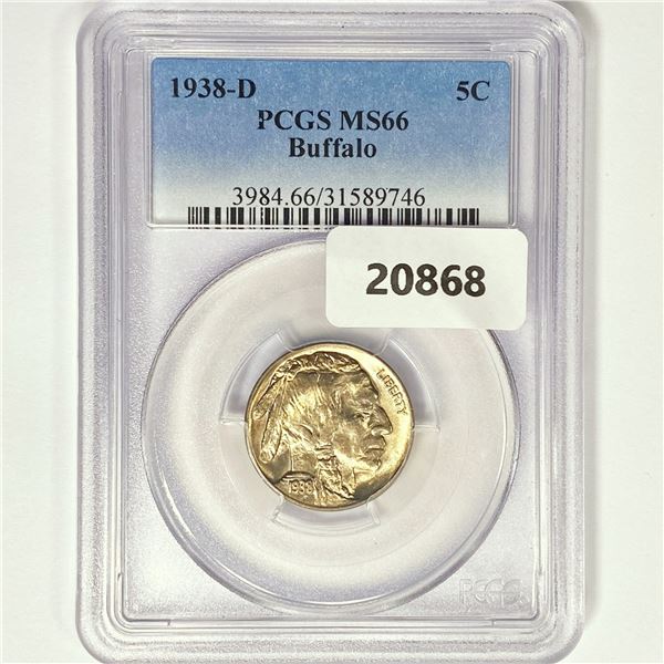 1938-D Buffalo Nickel PCGS MS66