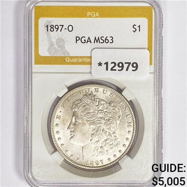 1897-O Morgan Silver Dollar PGA MS63