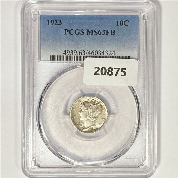 1923 Mercury Silver Dime PCGS MS63 FB