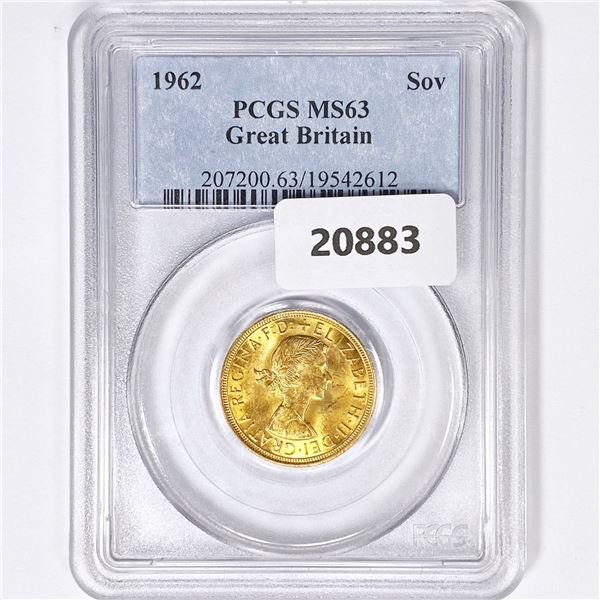 1962 Sov .24oz G.Britain Gold PCGS MS63