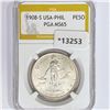 1908-S USA-Phil One Peso PGA MS65
