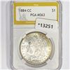 1884-CC Morgan Silver Dollar PGA MS63