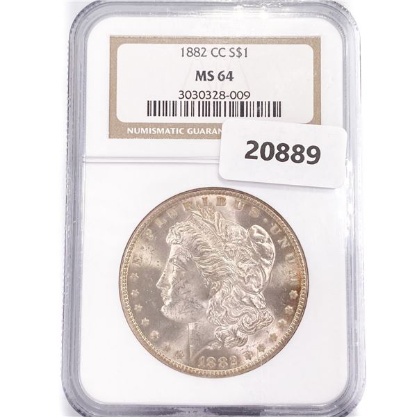 1882-CC Morgan Silver Dollar NGC MS64