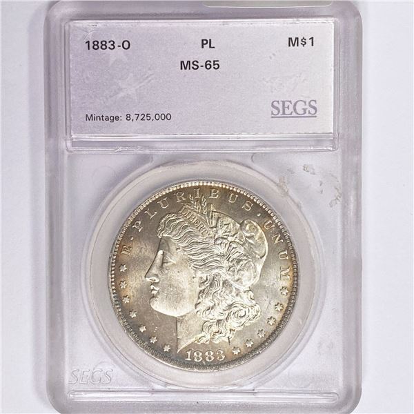 1883-O Morgan Silver Dollar SEGS MS65 PL