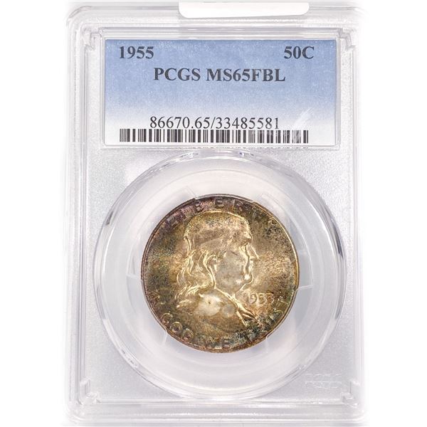 1955 Franklin Half Dollar PCGS MS65 FBL